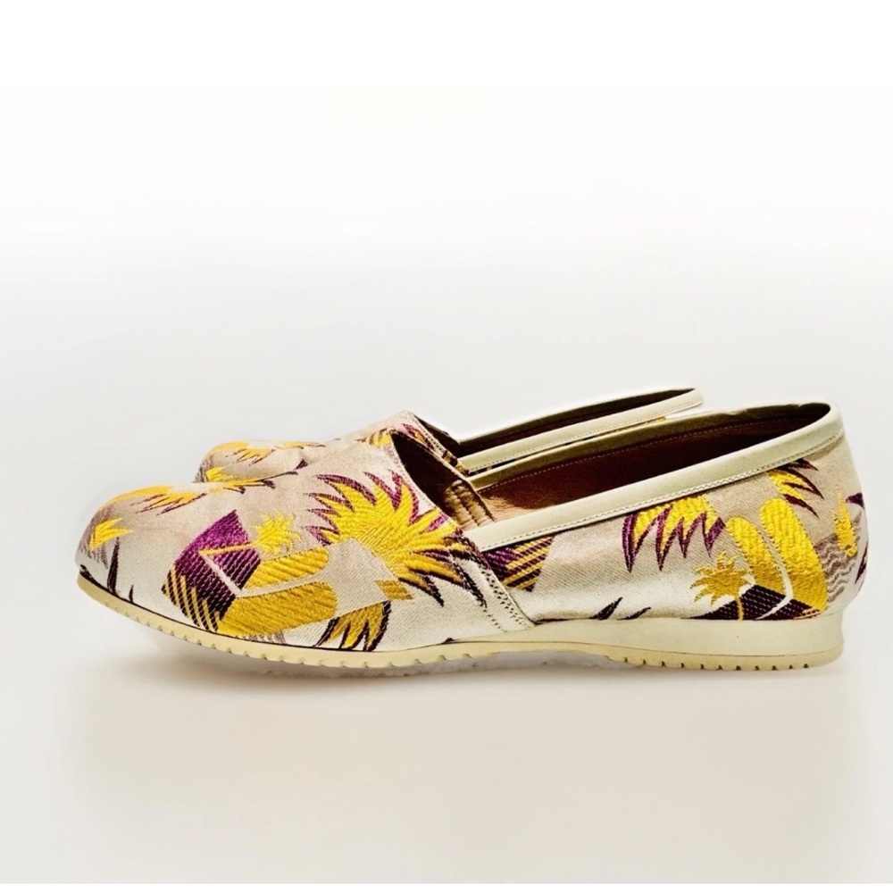 Kansai Men Yamamoto Embroidered Loafers Tropical Print Pineapple Sz 10.5 - Picture 2 of 8